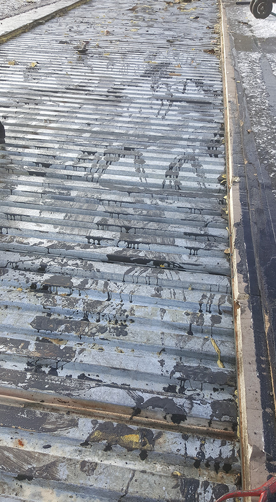 Industrial roofing work during installation