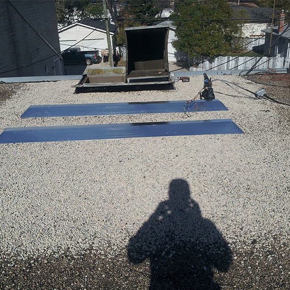 Commercial roof repair and sleeper installation process
