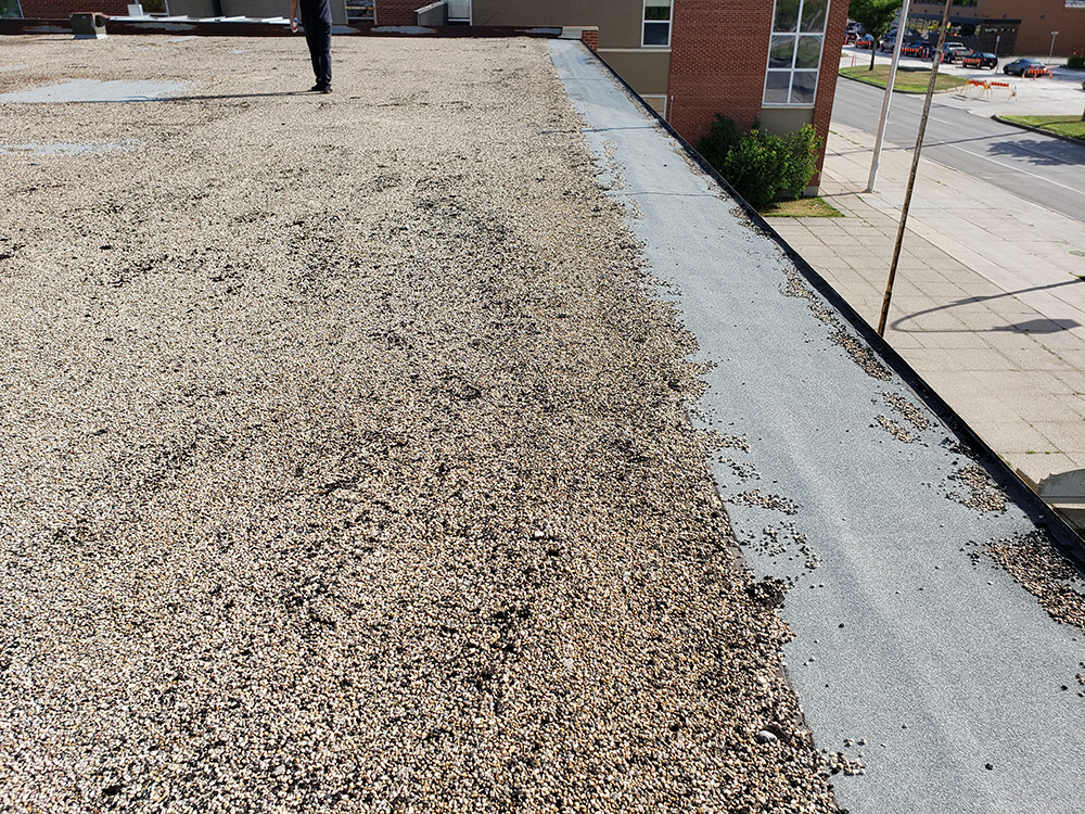 Existing roof conditions at Edmund Partridge School