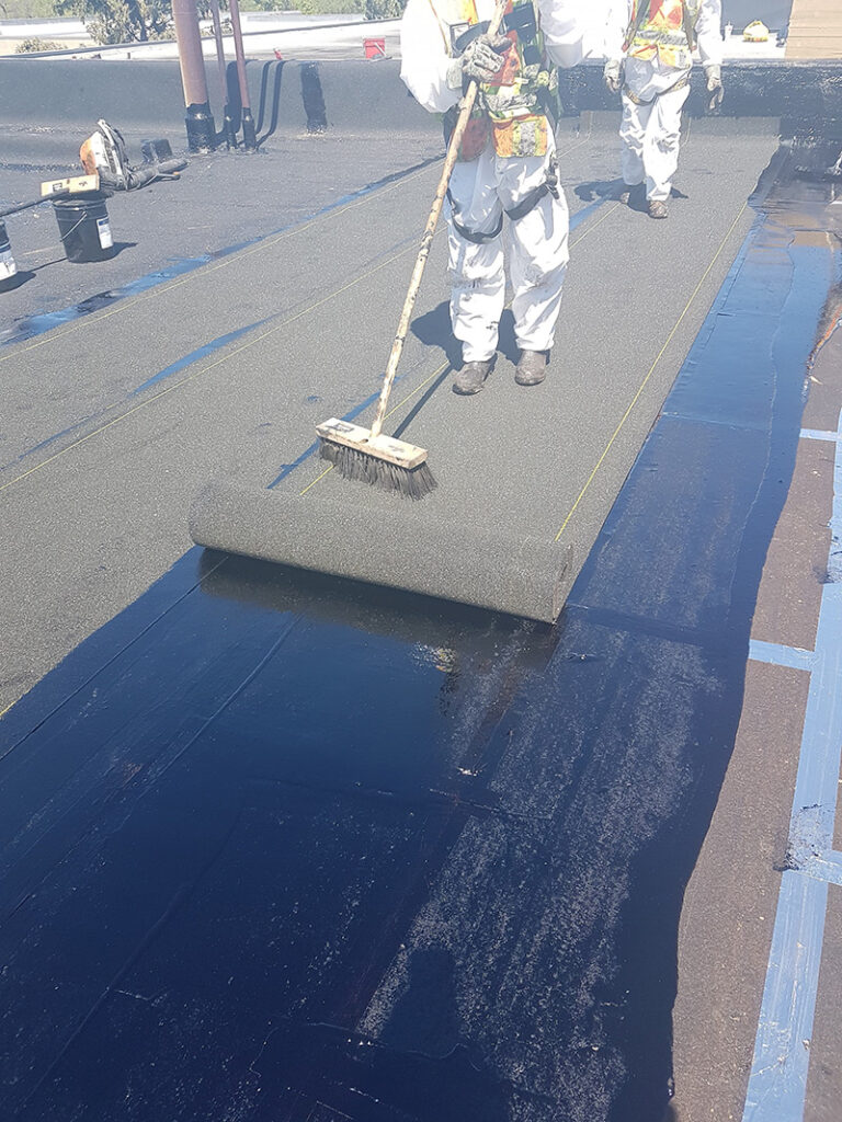 Commercial roofing installation in progress