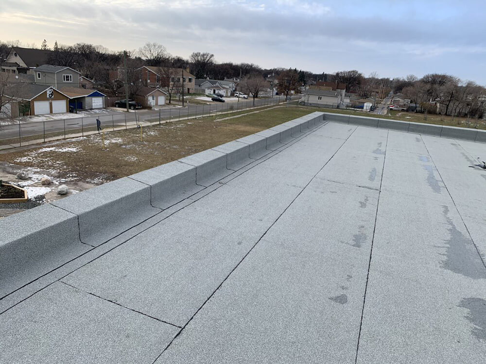 Edmund Partridge School completed roofing system