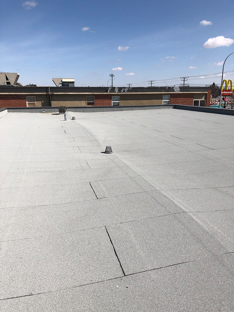 Finished roofing system at the school